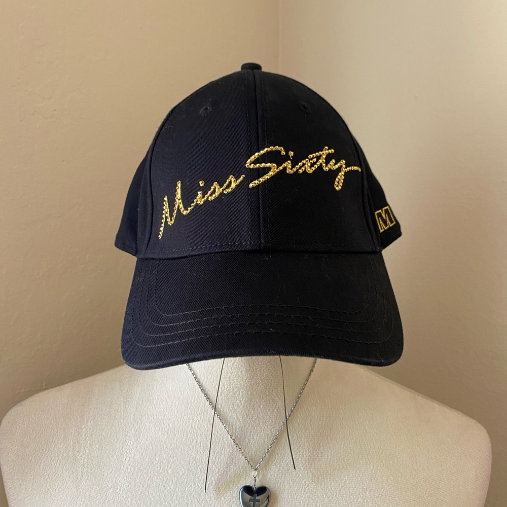 Miss Sixty Black Cap with Gold Logo